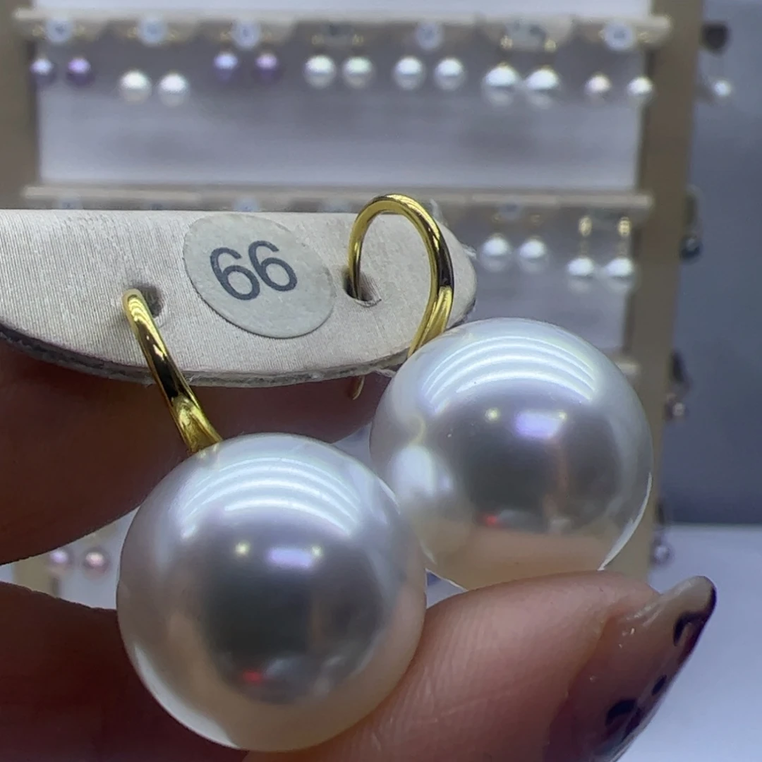 淡水珍珠耳饰18K金镶嵌