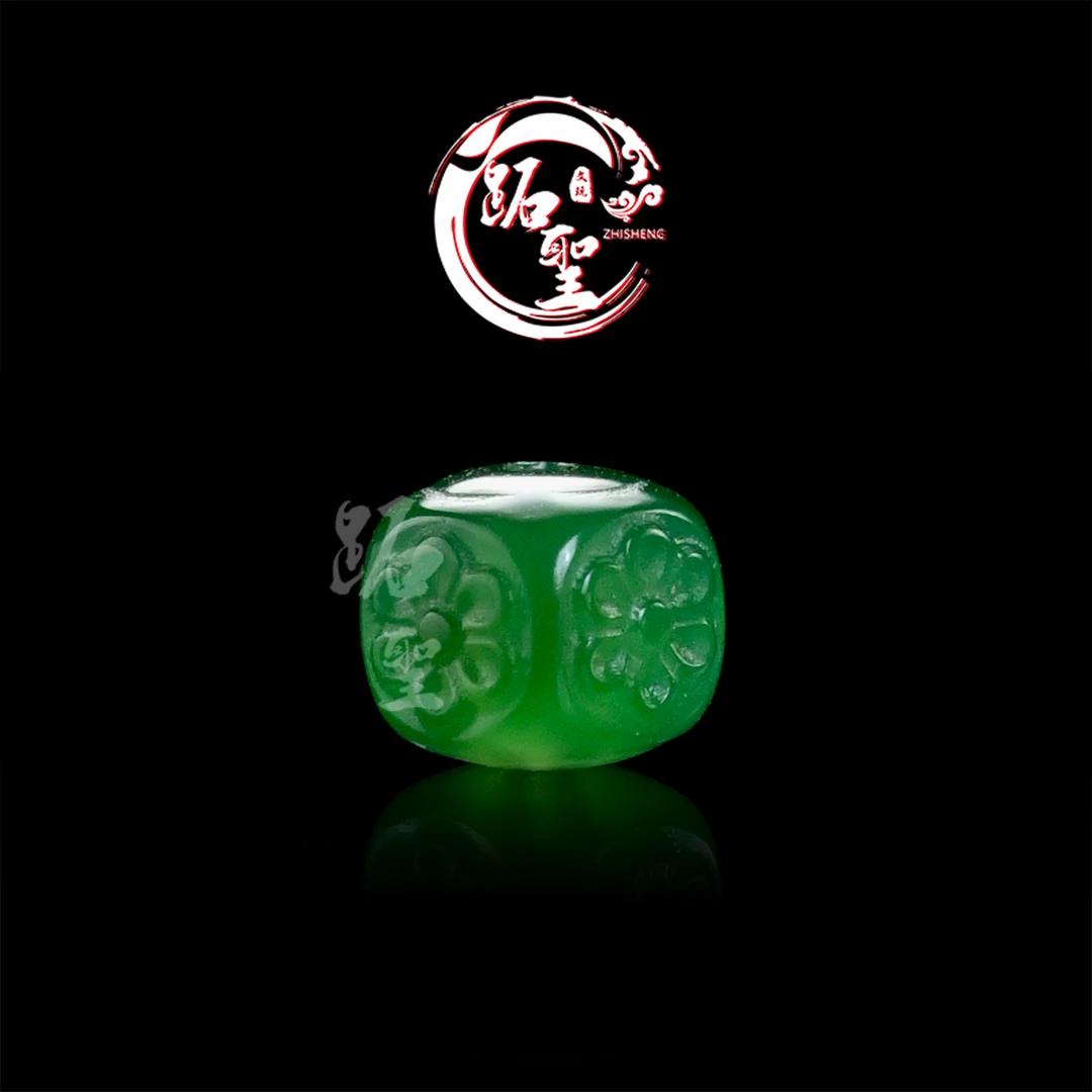 8MM绿玛瑙格桑花方珠单珠文玩手串手链配饰配珠顶珠散珠