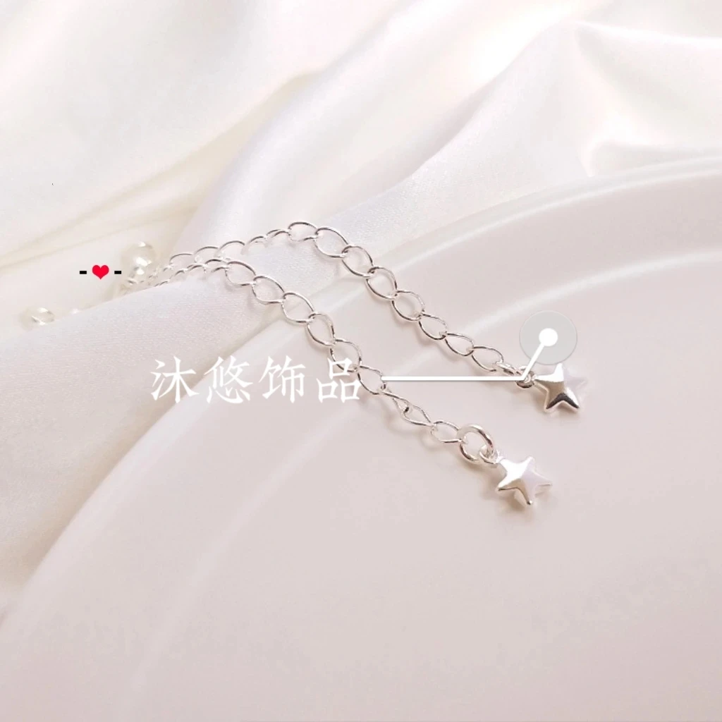 （沐悠饰品diy）铜镀金五角星尾链diy