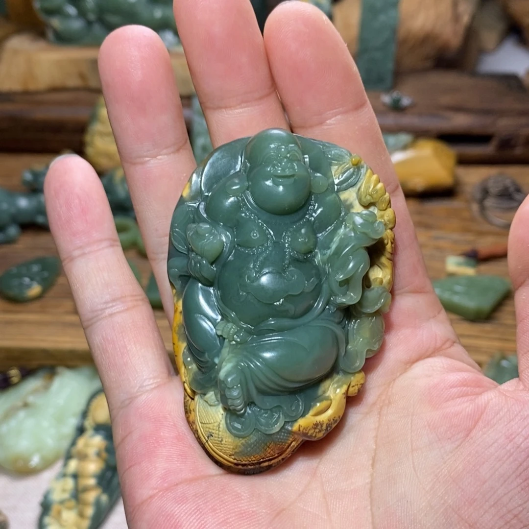 禅***净岫岩河磨玉（透闪石质玉）未镶嵌挂件
