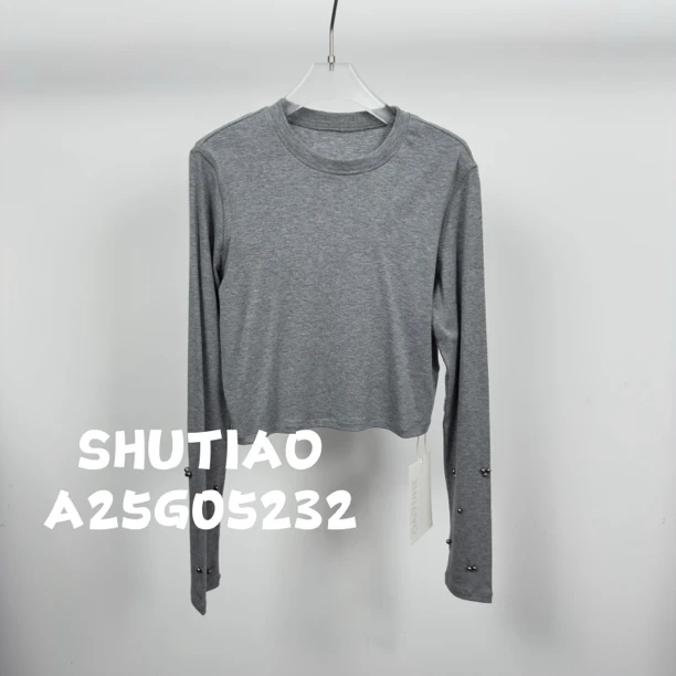 【SHUTIAO】2025夏季：新款小众设计款T恤A25G05232