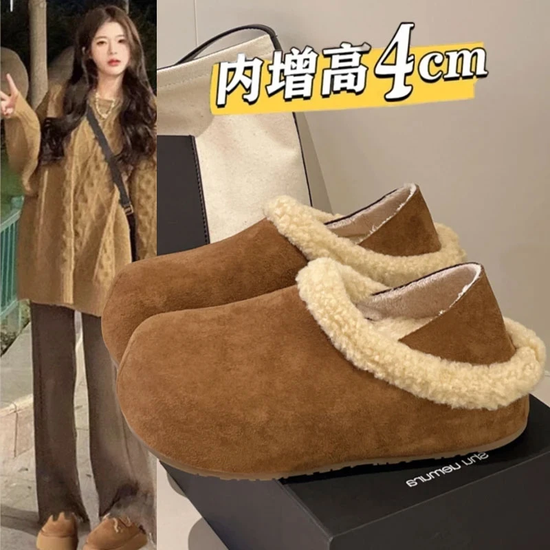 超火踩脚一脚蹬毛毛勃肯鞋子女冬季加绒保暖外穿2025新款爆款棉鞋