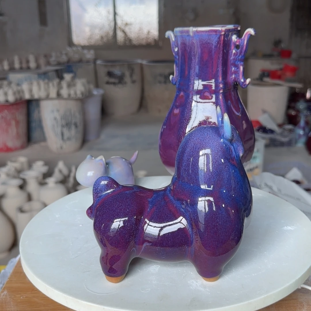 摆件陶郑家钧窑摆件