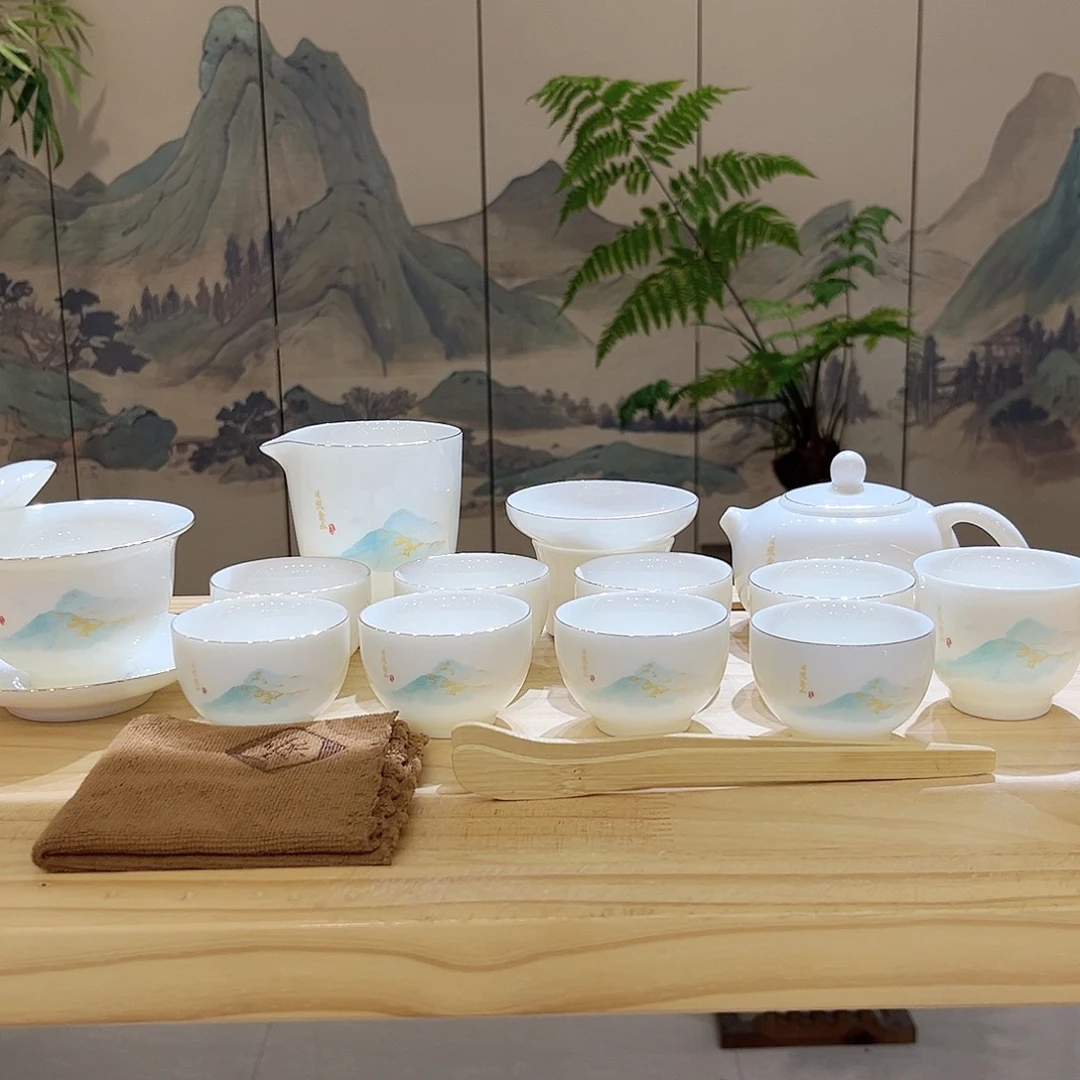 【都彩】日照金山羊脂玉瓷16头