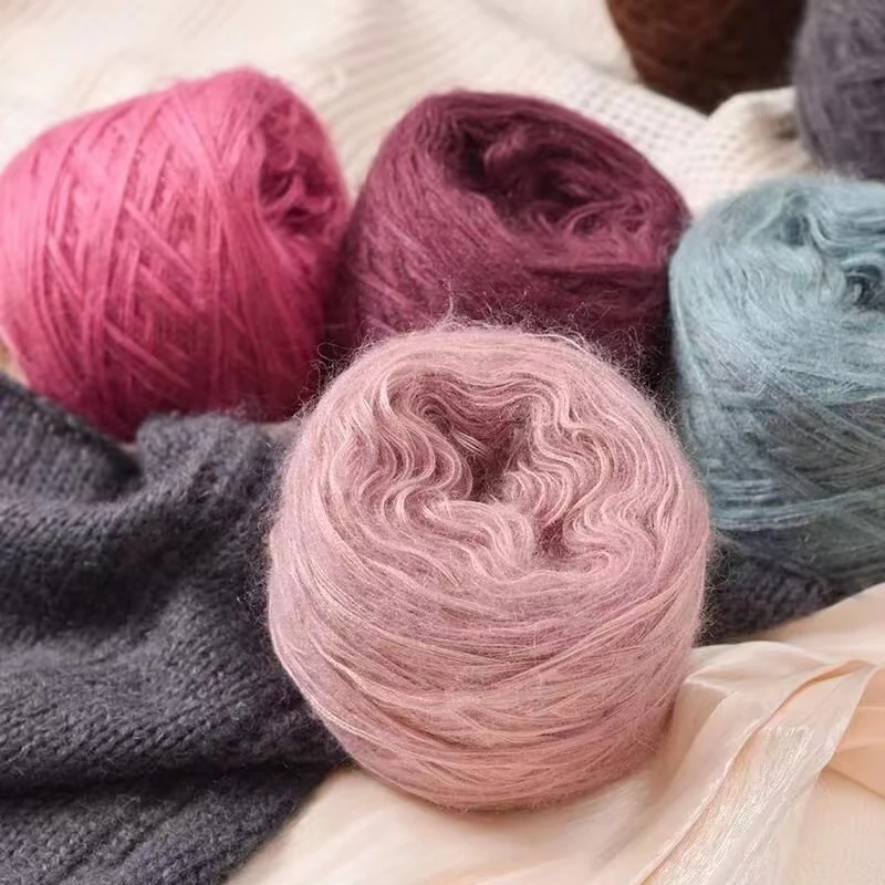 圆领插肩羊毛马海毛线(50克）手工编织 软糯亲肤马海毛线