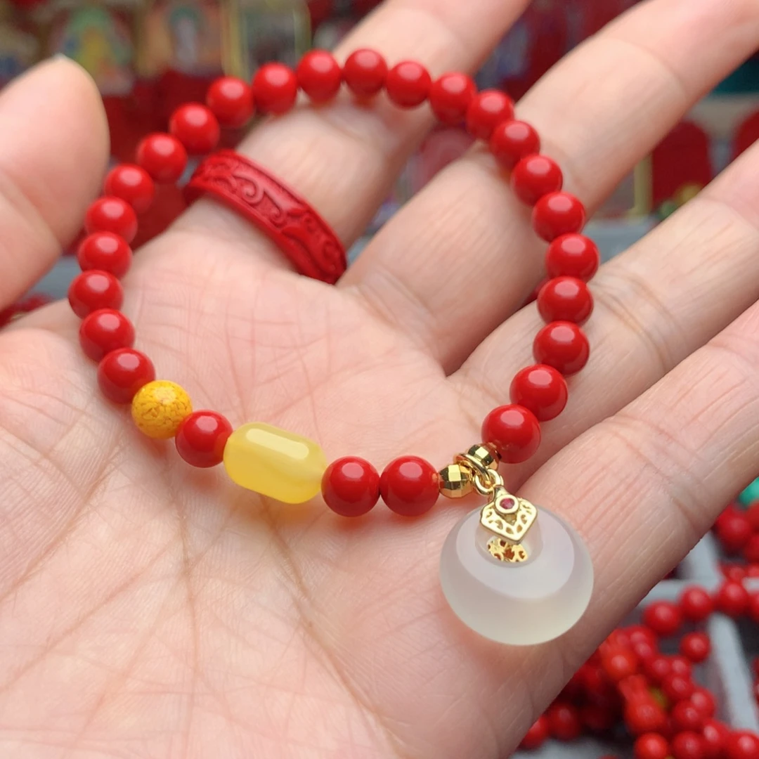 天然辰砂工艺品朱砂手机坠