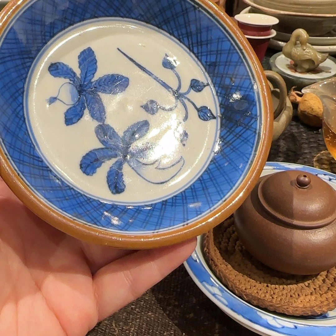青花瓷器盘子酱口一个