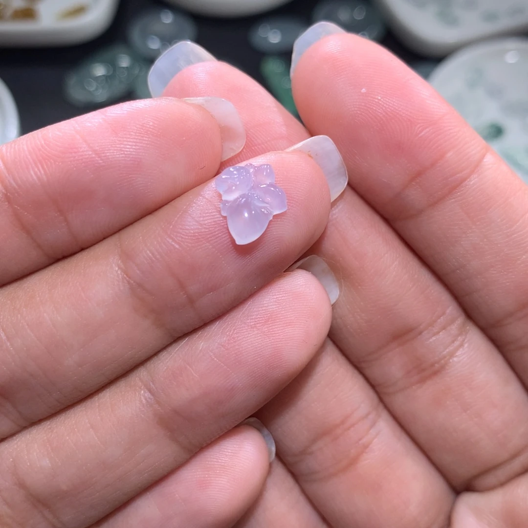 翡翠裸石未镶嵌高冰紫仙子