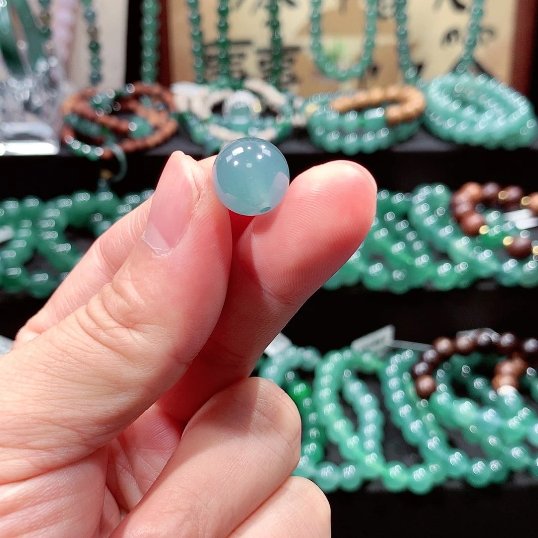 艺***雨翡翠未镶嵌手链卡12.5