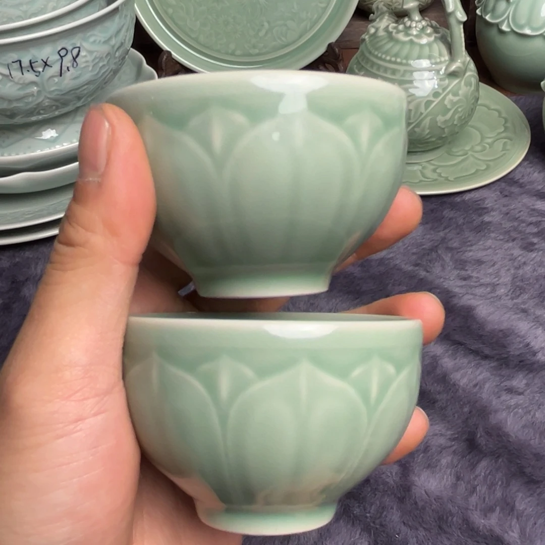 瓷微瑕南朝杯子 2 只特价