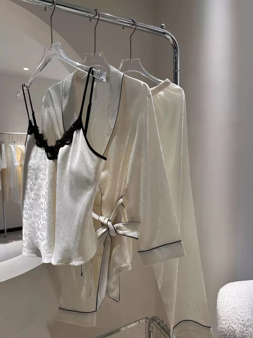 【OLD MONEY】安妮日记春秋带胸垫长袖长裤女睡衣时尚轻奢新极简风