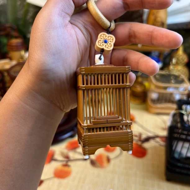 扎嘴竹蛉笼精品纯天然老竹方形竹制鸣虫笼虫具