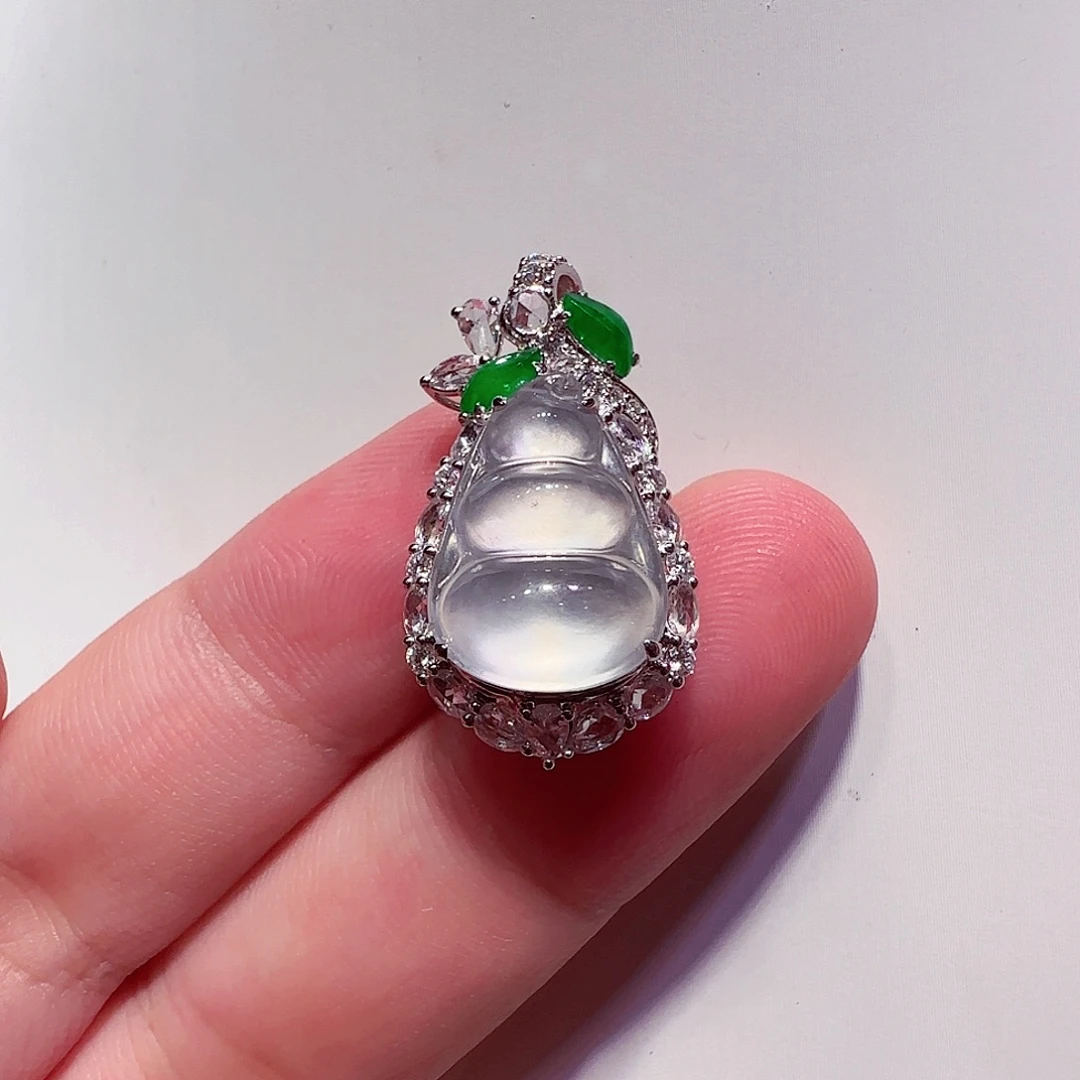 翡翠18K金镶嵌吊坠(不含链)吊坠