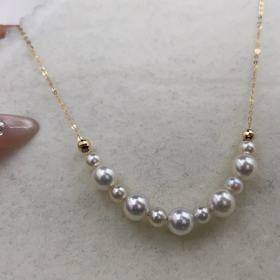 颈饰18K金镶嵌海水珍珠