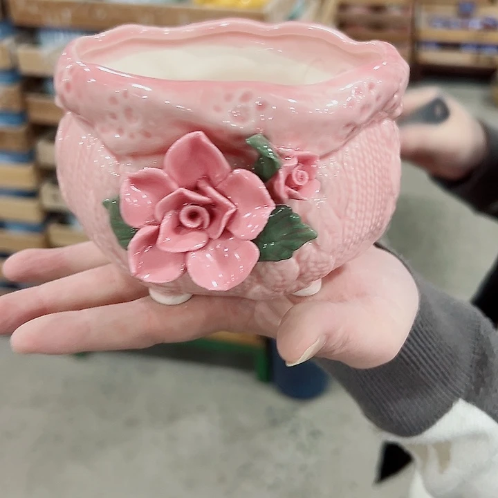 有孔.凑满10元发货多肉陶瓷花盆！