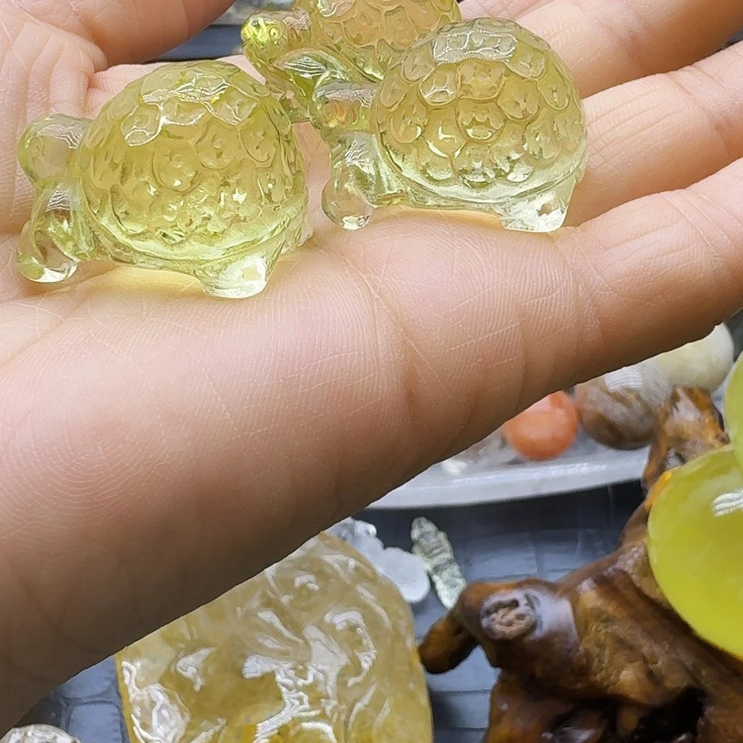水晶珠宝半成品未镶嵌金钱龟
