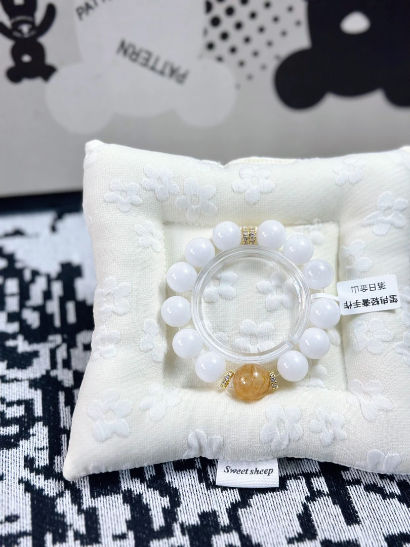 【日落金山】13mm雪花+15mm黄胶花 宫廷贵妇风 天然水晶 多样性发一