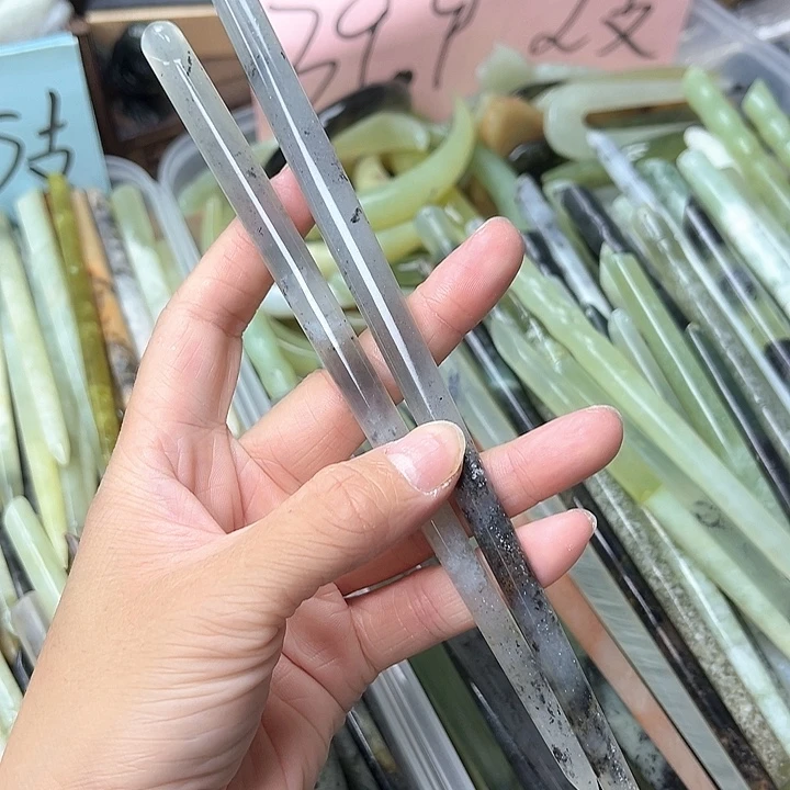 未镶嵌蛇纹石玉发簪