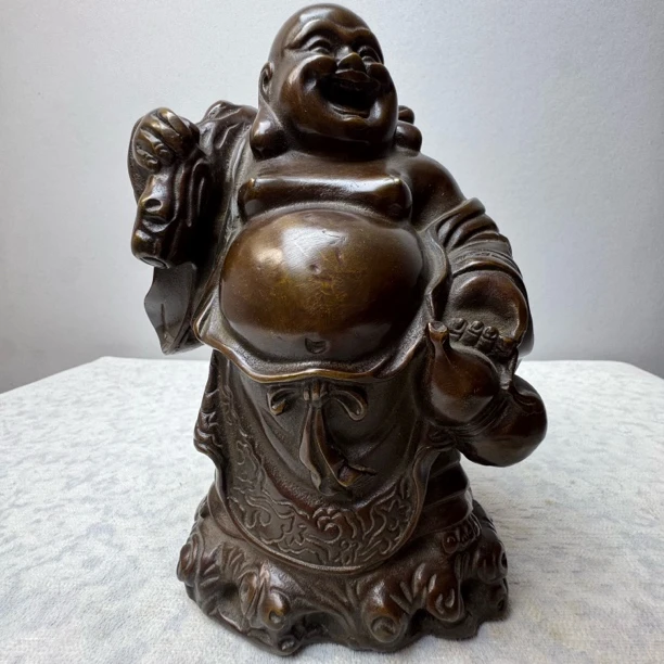 纯铜工艺品摆件 弥勒佛 笑口常开客厅书房摆件