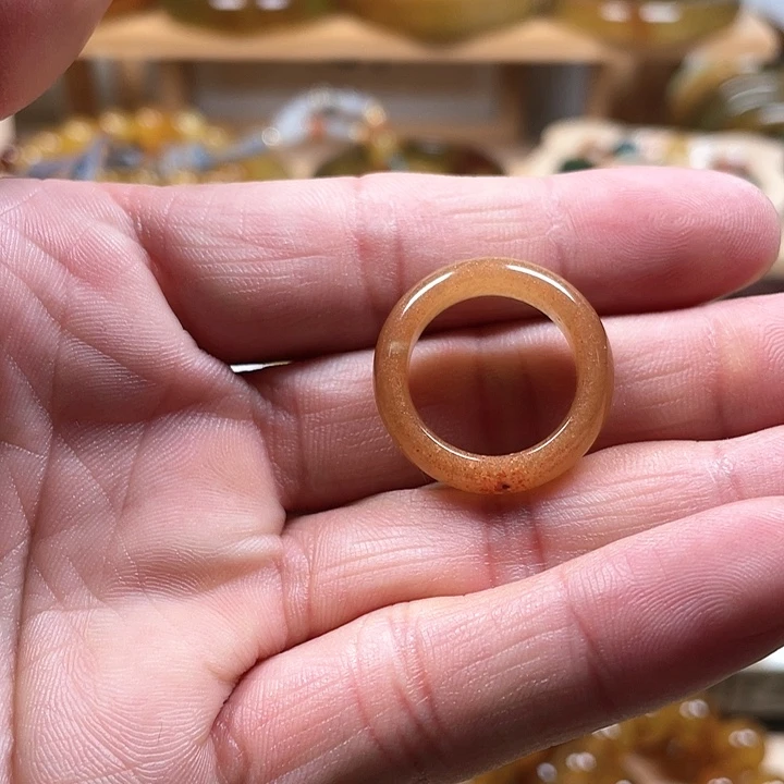 蛇纹石玉戒指未镶嵌栖*