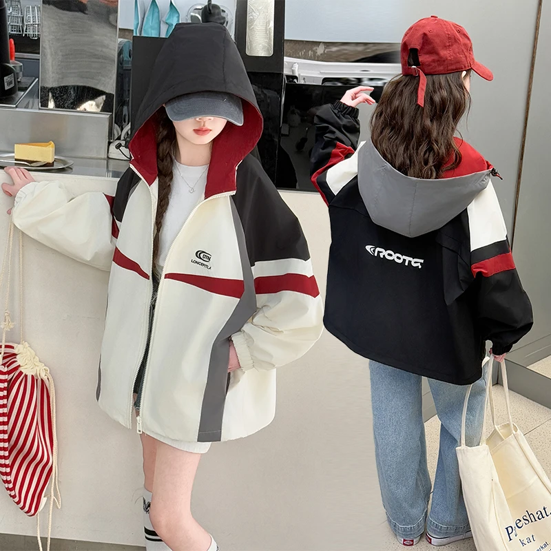 女童外套春秋装2025新款网红小女孩春季运动夹克衣服休闲开衫上衣