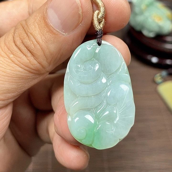 颈饰未镶嵌翡翠天然翡翠玉A货配证书