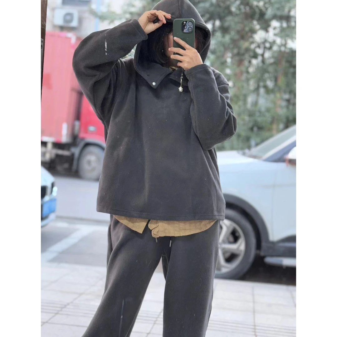 ZR181 秋冬厚款摇粒连帽宽松保暖上衣