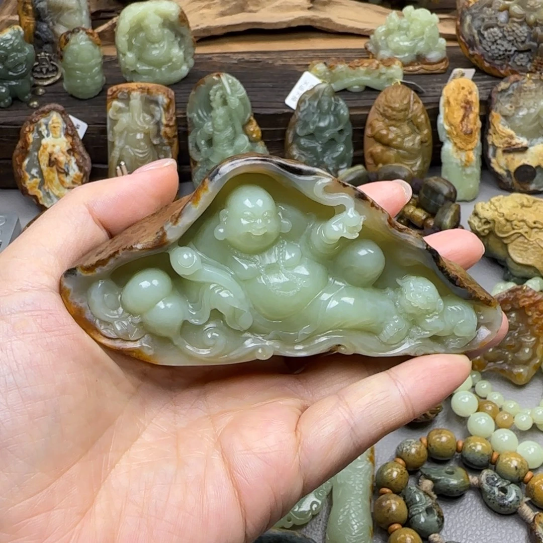 以***0岫岩河磨玉（透闪石质玉）未镶嵌珠宝奇石