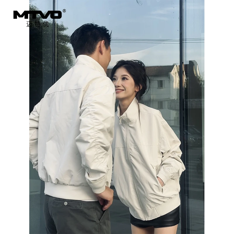 立领休闲夹克2025秋季新款男款美式潮牌时尚简约百搭休闲夹克外套