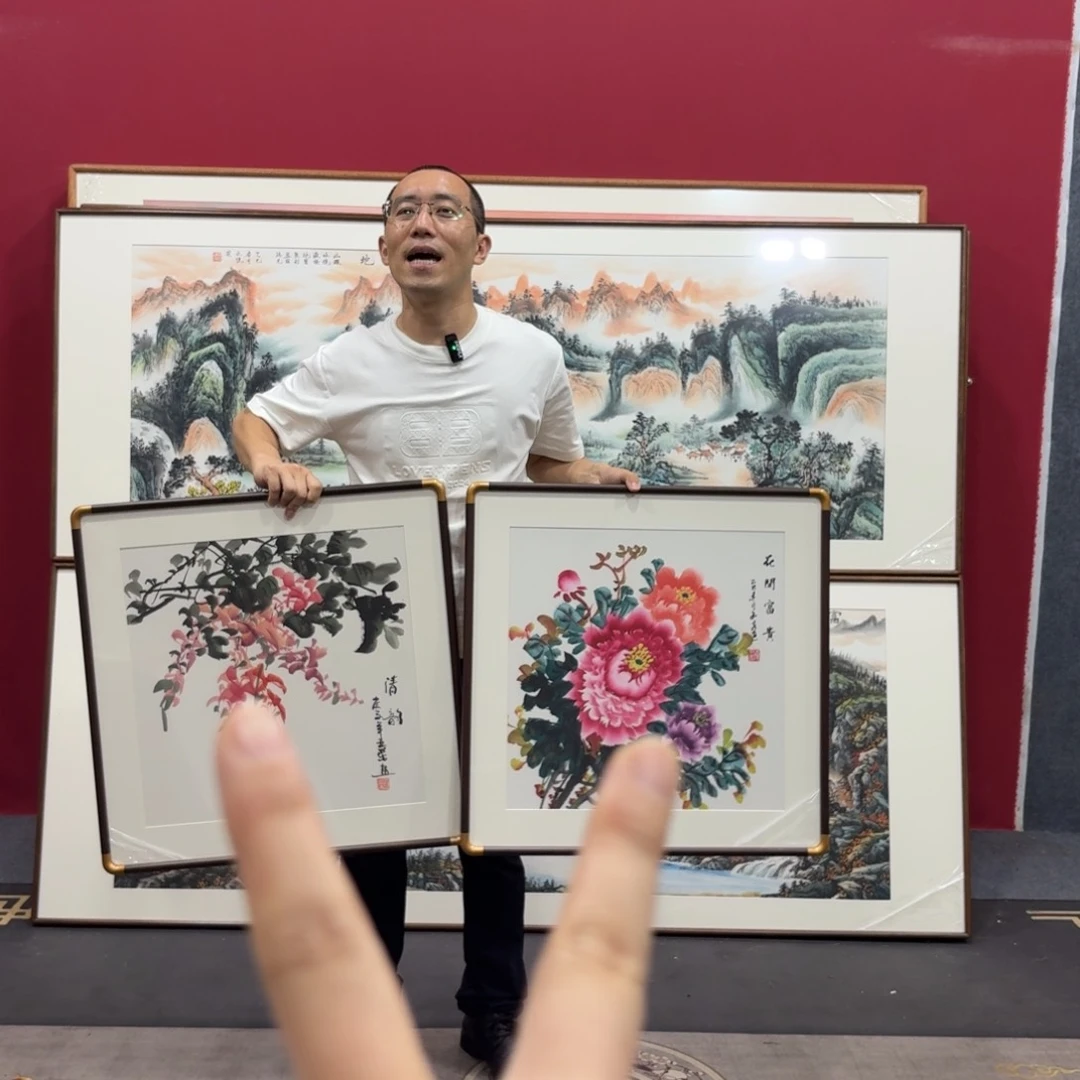 国画带框绘画60/60尺寸细节不一样