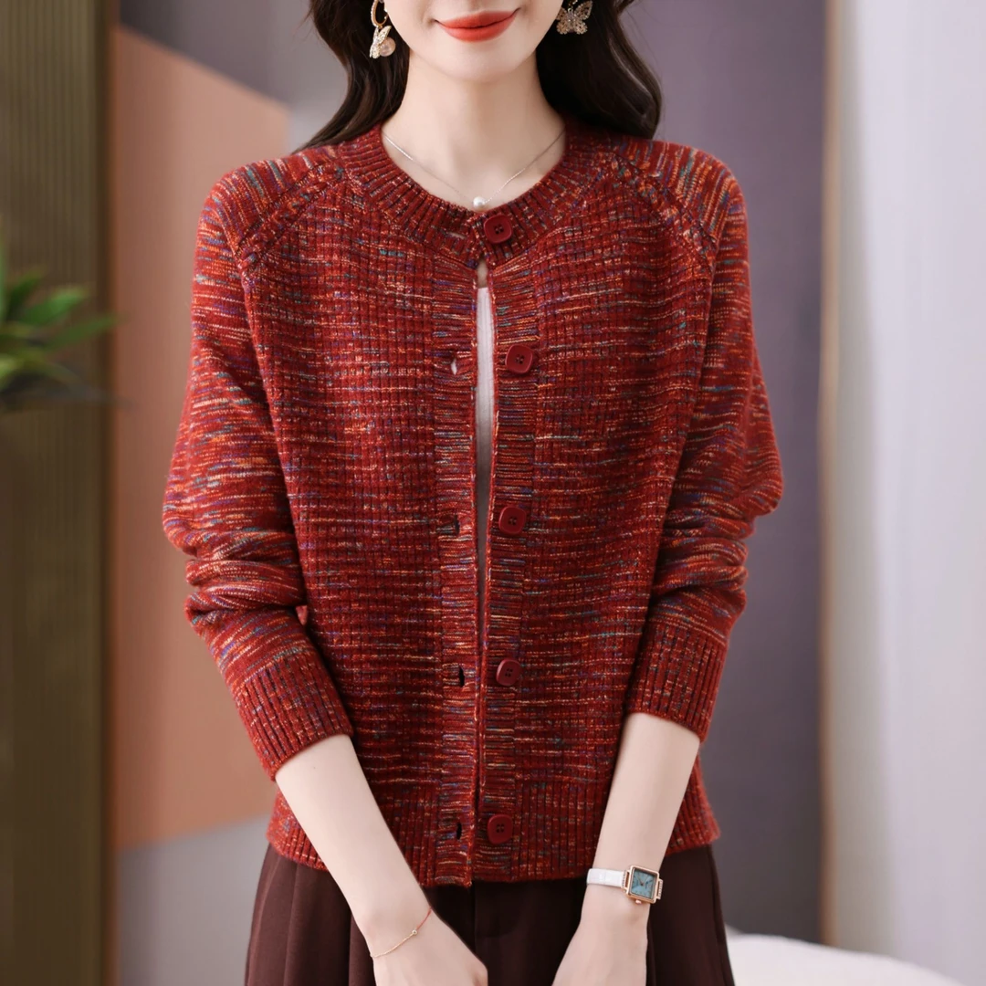 【绵羊毛】2024秋冬新款时尚减龄显瘦真开衫舒适短款好看百搭不挑人