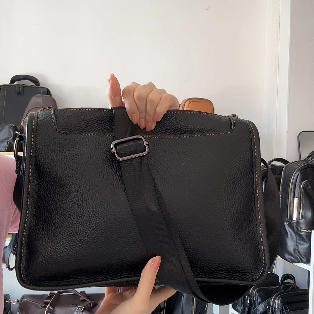 头层牛皮单肩斜挎