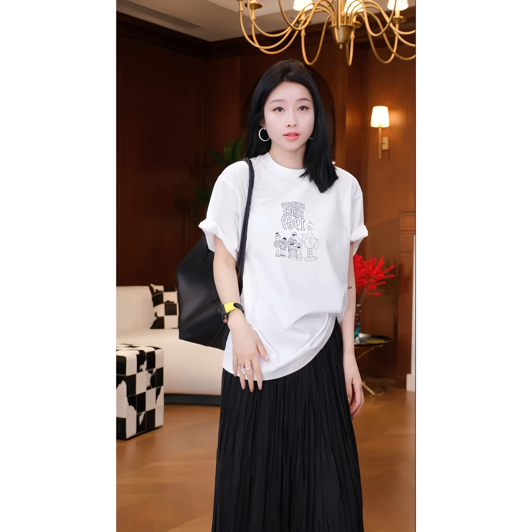 DR杨圣坤+2025新款 1969数字tee'春季卡通印花短袖T恤YM2502-1902