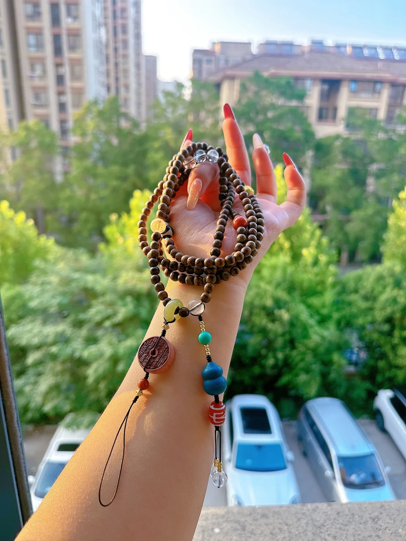 【莹莹专属】天然沉沉山鬼花斜跨链M4970