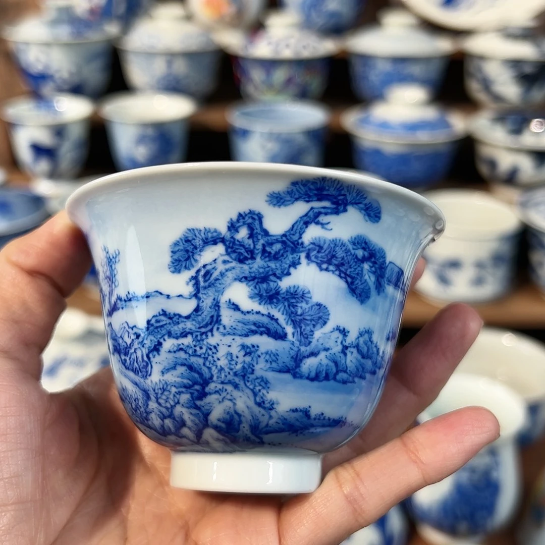 泥藝瓷梦山水铃铛杯