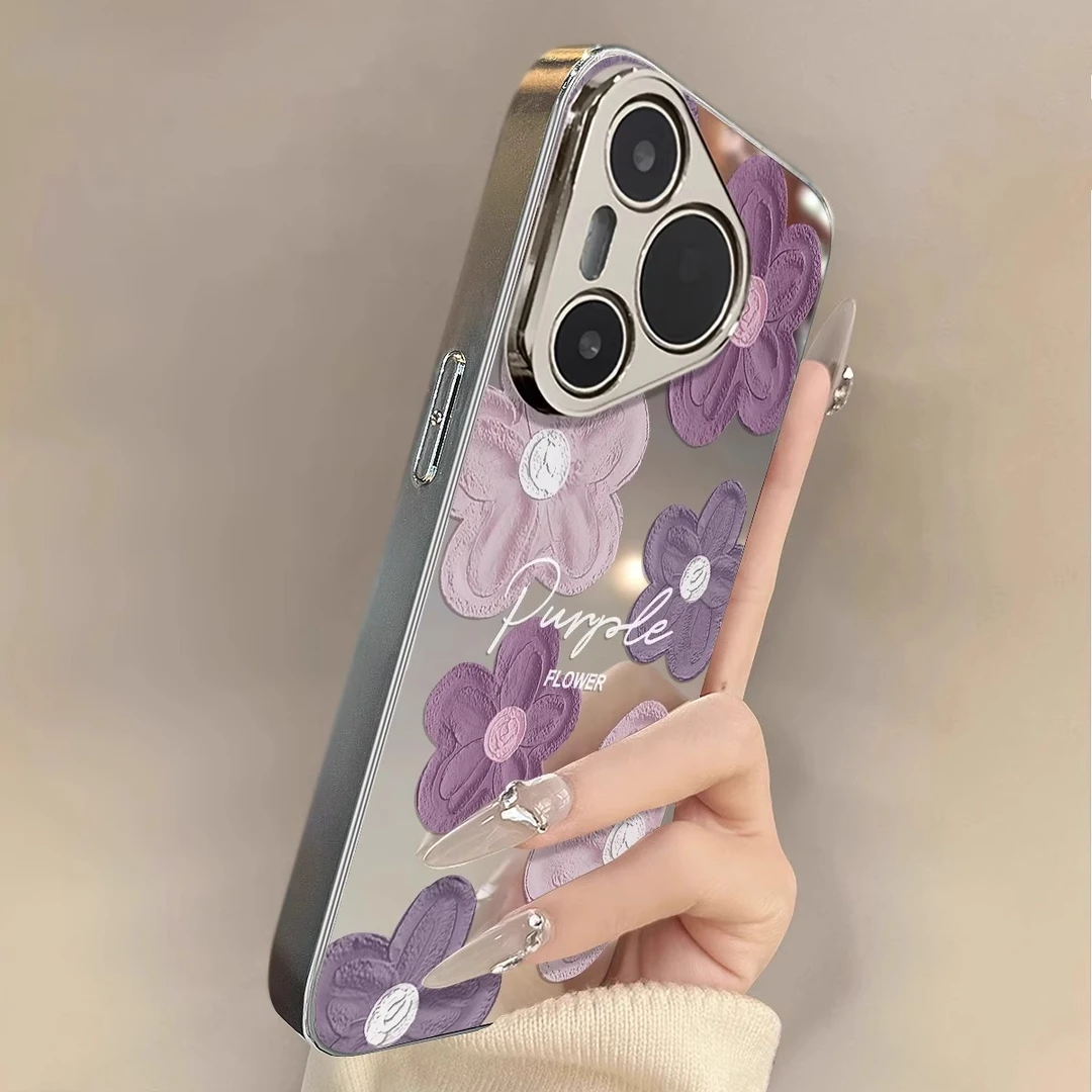 适用华为pura80pro手机壳新款pura70ultra硅胶防摔p60油画花朵