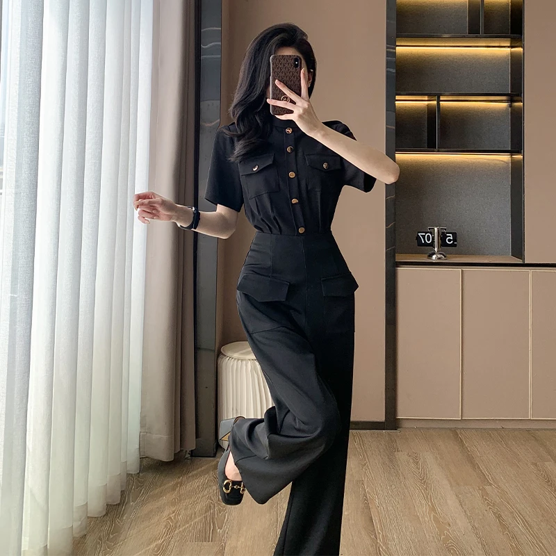 高端时尚又a又飒御姐范连体裤女2025新款高级感修身显瘦连体套装