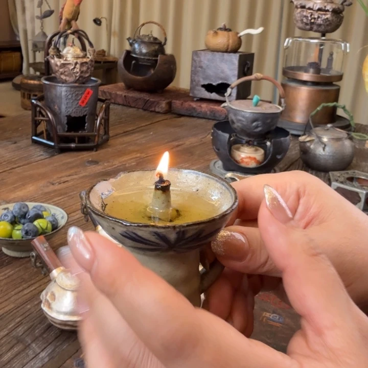 ****墩燃料油一大桶茶摆件茶具