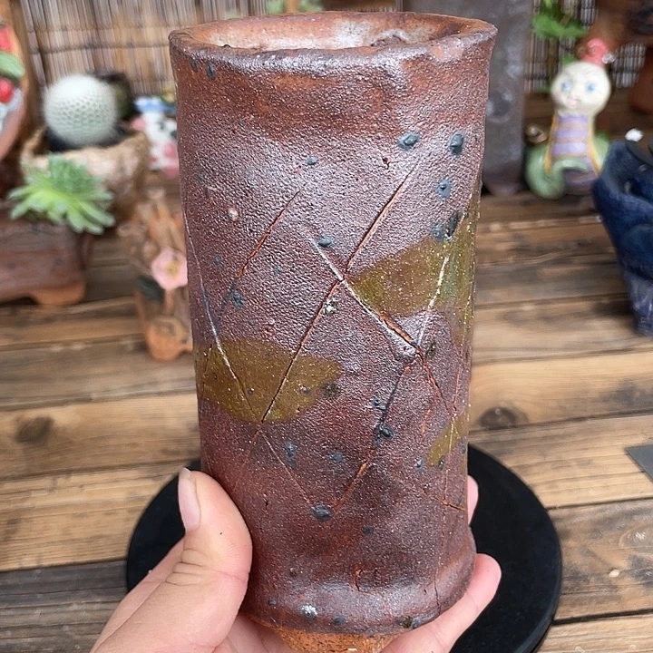 处理手工粗陶透气高温花盆