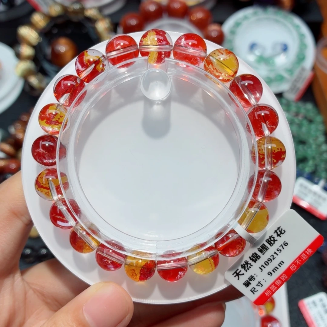 水晶未镶嵌手链锦鲤胶花手链