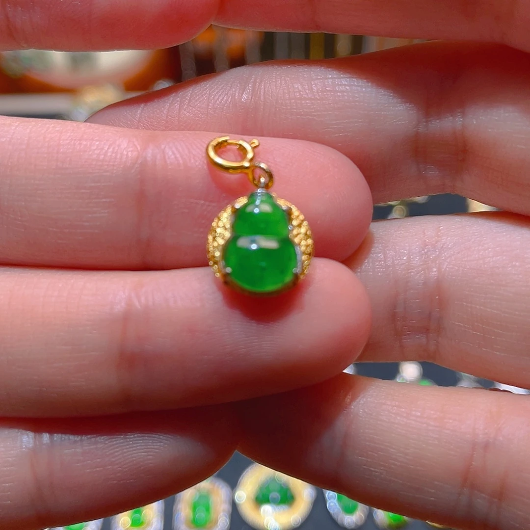 翡翠银S925镶嵌吊坠(不含链)