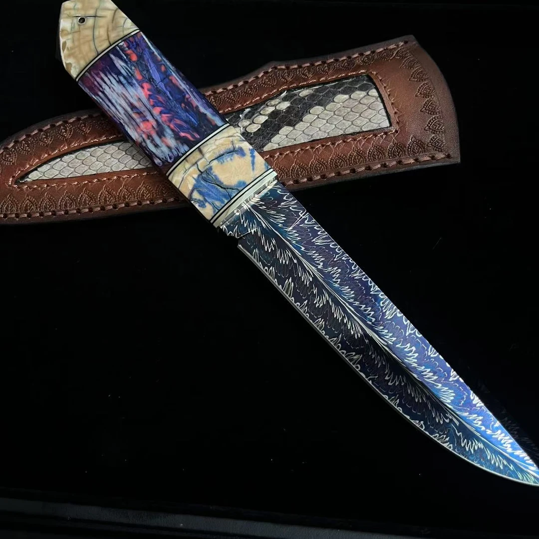 【众润】手工锻打爆炸羽毛纹手柄臼齿