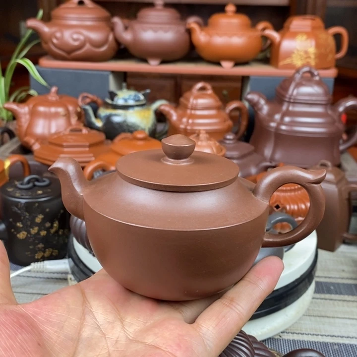 茶壶紫砂合欢260CC原矿老紫泥特价
