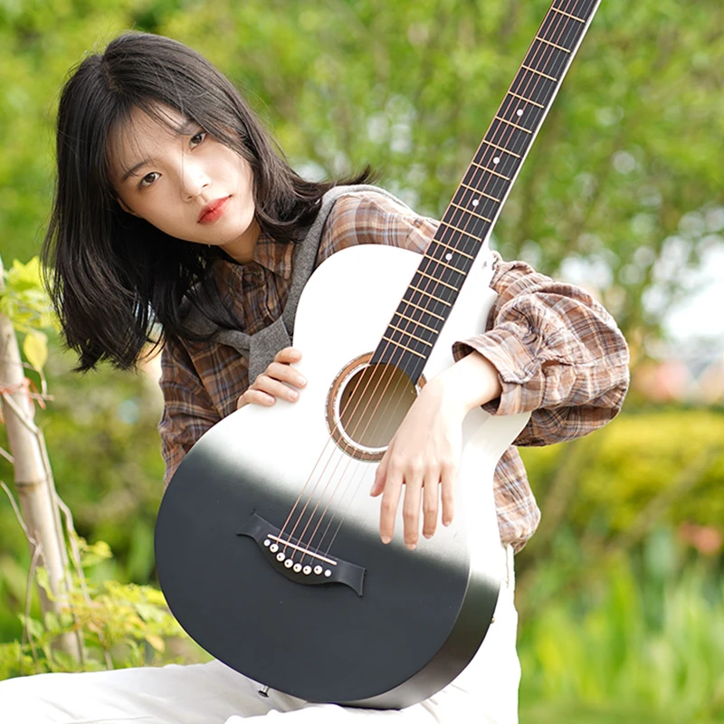 41寸单板渐变色民谣初学者零基础初学男女38寸吉他新手推荐购买