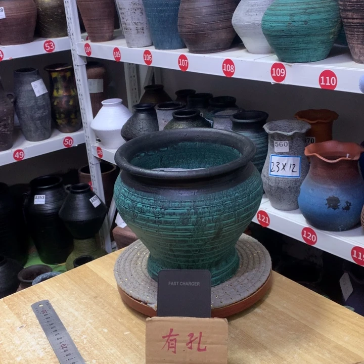 【闪购商品】红陶粗糙盆有孔高19口20