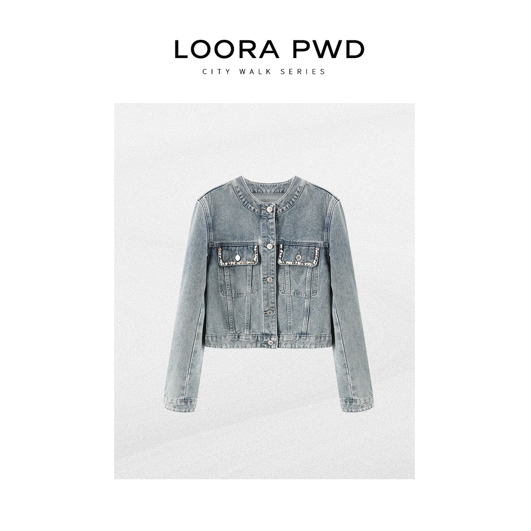 LOORAPWD/罗拉密码【棉】全新风格钉珠口袋水洗牛仔外套25CJAB0065N