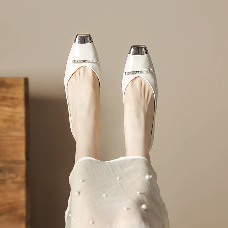 2025新款方头高跟鞋粗跟铁头轻奢时装百搭气质优雅高级感H986-2