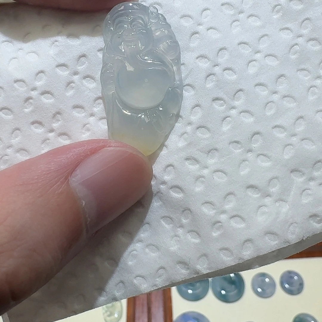 颈饰未镶嵌翡翠冰种财神