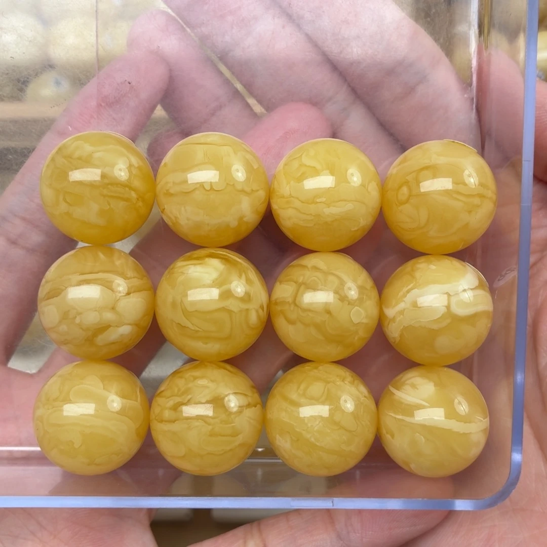 未镶嵌琥珀裸石19+蜜蜡手串