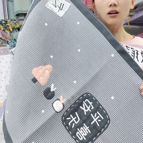 棉42号枕巾平安喜乐黑色